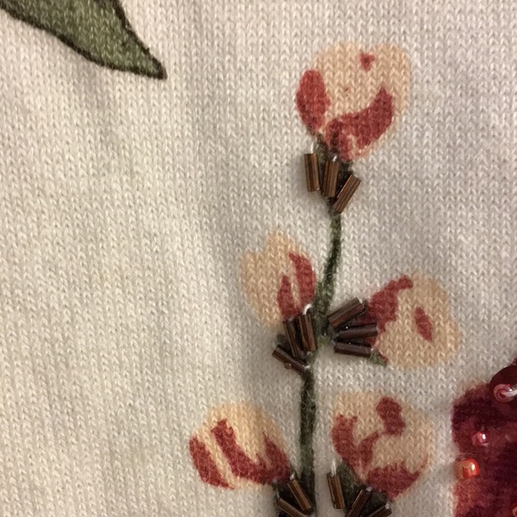 3X CJ Banks Floral Cotton Sweater with Bead Embellishment - Picture 7 of 15